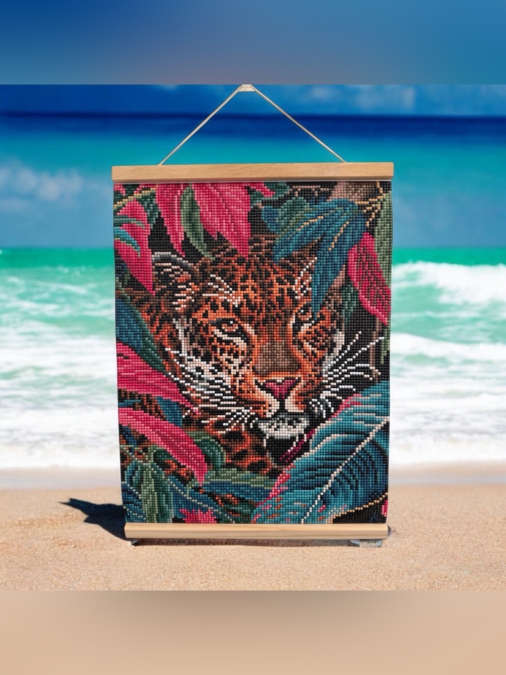 Handmade Tropical Tiger Diamond Art Canvas 11” x 14”